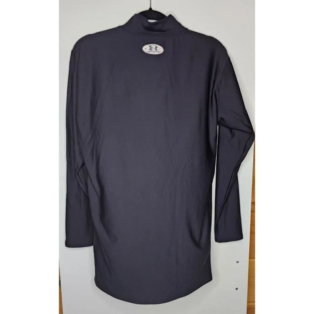 Under Armour Coldgear Fitted Long Sleeve Black Mock Neck Poly Shirt Youth XL